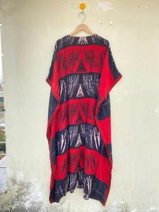 Blanco y Negro Tie Dye Kaftan caftan Tie Dye vestido Resort wear crucero Lounge wear - Product Image 6