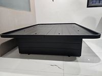 Cadre de lit d'hôtel moderne et durable en métal pliable, taille king size, base plateforme en acier noir pour hôtel, motel, chambre commerciale