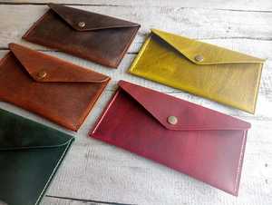 Artisan Crafted Leather Wallet Portable Long Envelope Money Pouch Clutch <b>Case</b> Timeless <b>Coin</b> Purse Vintage Card Holder for Cash - Product Image 3