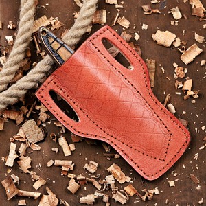 Couteau à lame fixe en acier 12C27 personnalisé, manche intégral, couteau EDC pour le désossage, la chasse, le camping, étui en cuir Pancake, outil de survie en plein air - Product Image 5