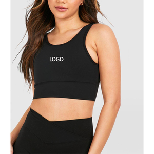 Sujetador deportivo de yoga con tirantes anchos, elástico, talla grande XL, color liso, para mujer, de licra, estilo americano, ropa deportiva, colección 2026 - Product Image 3