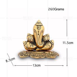 Plaque Ganesha en métal plaqué or, artisanat d'art, style SHANKH - Product Image 2