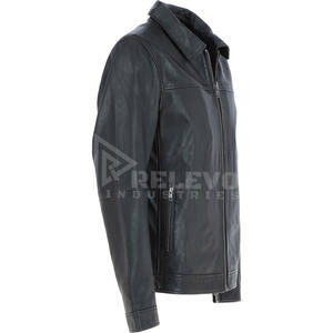 Veste en cuir véritable faite à la main sur mesure pour homme, manteau de motard en cuir de vache véritable, vêtement d'extérieur de luxe pour l'hiver - Product Image 4
