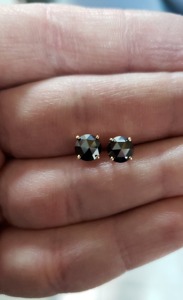 Pendientes de Diamantes Negros Redondos de Corte Brillante de 1.50 Ct en Oro de 14K, Joyería Genuina de Lujo para Mujer, Regalo Elegante para Bodas y Fiestas - Product Image 4