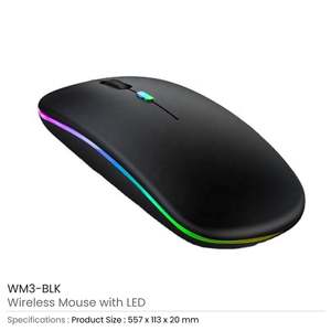 Wireless Slim LED <b>Mouse</b>, Rechargeable & Silent - Product Image 6