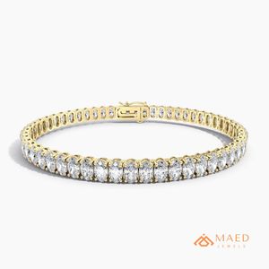 Brilliant Cut Moissanite Tennis Bracelet Unisex 925 Silver Gold Plated Hiphop Engagement Party Luxury Fashion Jewelry Gift <b>Set</b> - Product Image 1