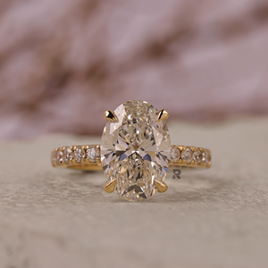 Anillo de Compromiso Winston Ovalado y Redondo con Diamante CVD Cultivado en Laboratorio de 1ct 2ct 3ct 4ct 5ct Vs1, Oro 14K 18K PT950, Joyería Personalizada - Product Image 1