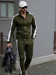 Ensemble de survêtement décontracté pour homme, veste à col montant zippée, pantalon de sport, ensemble 2 pièces, style hip-hop, pour la course et le jogging - Product Image 6