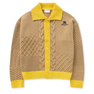 <b>Men</b> Mustard Yellow Button Up Sweater Classic Rib Knit Pullover Casual Warm Winter <b>Knitwear</b> Custom Logo OEM Manufacturer Supply - Product Image 1