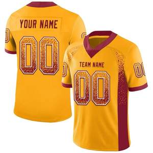 Maillot de football américain personnalisé noir à col en V, manches courtes, impression par sublimation, évacuation de l'humidité, coupe régulière pour adulte, nom de l'équipe, n'importe quel nom - Product Image 5