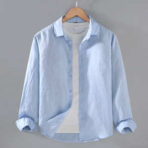 เสื้อเชิ้ตผู้ชายไซส์ใหญ่สั่งทำโลโก้ได้ ขายส่ง เสื้อเชิ้ตสีพื้นทรงโอเวอร์ไซส์สำหรับผู้ชาย - Product Image 3