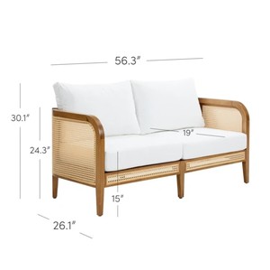 Ensemble de canapés d'extérieur en teck moderne et écologique avec table basse, sièges de jardin pour 4 personnes, résistant aux intempéries, meubles de patio - Product Image 6