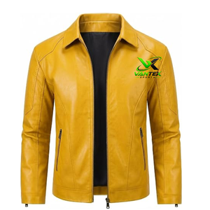VANTEX SPORTS Blouson Bomber Homme en Cuir Véritable Tanné Écologique Vintage Uni avec Fermeture Éclair, Col Rabattu, Doublure en Coton, Coupe Classique - Product Image 1