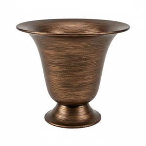 Urne de jardin classique avec base carrée pour fleurs ou plantes vertes d'extérieur, en aluminium - Product Image 3