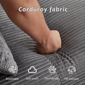 Divano Sezionale Modulare Moderno Cloud Pet-Friendly, Grande Divano Comprimibile in Memory Foam con Gambe in Tessuto Corduroy per Soggiorno - Product Image 4
