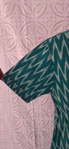 Wholesale Cotton Handloom Ikat Fabric <b>Dress</b> With Drawstring Waist Short Sleeve & Pockets Design <b>Long</b> Casual <b>Dress</b> Women Clothing - Product Image 3