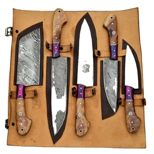 Handmade Carbon Steel Sustainable Multifunction Chef <b>Knife</b> <b>Set</b> 5 Pieces Razor <b>Sharp</b> High Carbon Forged Customizable Wholesale - Product Image 3
