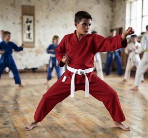 Ensemble de karaté Gi pour entraînement régulier, unisexe, en coton sergé, uniforme de karaté pour l'entraînement - Product Image 1