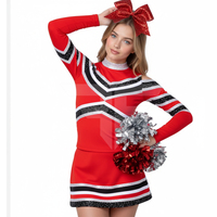 Uniformes de cheerleading pour adultes en spandex de haute qualité, personnalisables, pour les équipes de lycée, avec strass, impression numérique, couleur personnalisable
