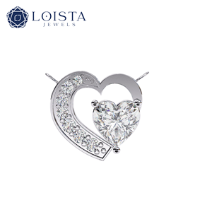 CVD <b>D</b> Color VVS1 Lab Grown Diamond Pendant Round Heart 14K 18K Women Gold Jewelry IGI Lab Diamond <b>Necklace</b> - Product Image 2