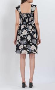 Vestido Mini sin Mangas con Cuello Cuadrado y Estampado Floral para Mujer, de Excelente Calidad, Romántico, Ecológico, Lavable, Disponible al por Mayor para Fiestas - Product Image 2