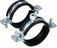 50NB 2" Serre-tube fendu robuste en acier galvanisé de haute qualité, revêtu de caoutchouc EPDM, avec support de suspension