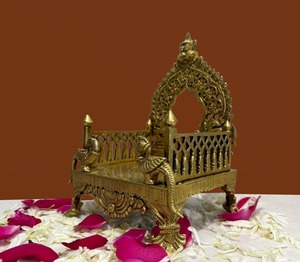 Singhasan de Latón Antiguo, Trono Religioso de Latón para Dioses y Diosa, Esculturas, Estatuas, Piezas Decorativas, Artículos de Regalo - Product Image 3
