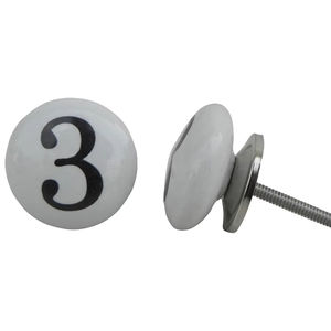 Boutons de meubles décoratifs en céramique faits à la main, poignées de tiroir blanches et noires pour commode, armoire, cuisine, bar à domicile, installation facile - Product Image 1
