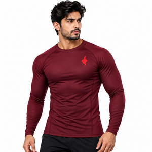 Camiseta de manga larga para hombre con tejido elástico, diseño de protección solar, material transpirable para natación, surf y fitness - Product Image 1