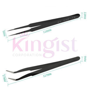 Custom 4-Piece Stainless Steel Handmade Eyebrow Makeup <b>Tool</b> Kit with Curved Slanted Pointed Eyelash Tweezers Set - Product Image 5