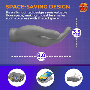 Support mural moderne en polypropylène en forme de main pour ballons de football américain, de soccer et de rugby – Présentoir de rangement - Product Image 6