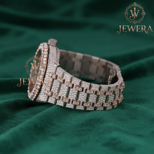 Reloj Mossinate de Acero Inoxidable de Alta Calidad con Diamantes Dorados y Plateados, Resistente al Agua, Elegante y Cómodo para Toda Ocasión - Product Image 4