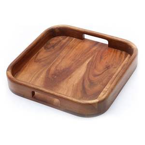 Bandeja Cuadrada de Madera de Acacia Natural para Servir Alimentos, Frutas y Bocadillos, Personalizable con Logotipo, Venta al Por Mayor, Popular de Natural House - Product Image 1