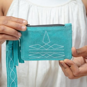 กระเป๋าใส่บัตรหนังแท้สำหรับผู้หญิงกระเป๋าใส่เหรียญมีซิปกระเป๋าใส่เหรียญพวงกุญแจแบบพกพากระเป๋าห้อยข้อมือ - Product Image 2