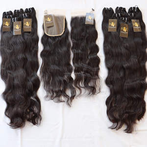 Vendeurs de cheveux bruts brésiliens en vison, mèches de cheveux humains vierges avec fermeture en dentelle transparente, cuticule brésilienne brute alignée, cheveux ondulés - Product Image 2