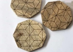 Eco Friendly Wooden Coaster Drink <b>Mat</b> Reusable Drink <b>Mat</b> Heat Resistant for Modern Home Cafe <b>Bar</b> Available At Reasonable Price - Product Image 4