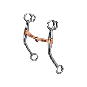 Stainless Steel Horse Bit with Copper Mouthpiece for <b>Equestrian</b> Riding - Product Image 1