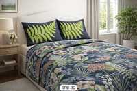 Ensemble de draps de lit 7D bleu ciel élégant et moderne, fabriqué en microfibre 125 GSM, écologique et durable pour une utilisation en chambre toute l'année