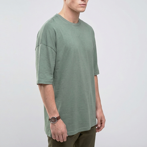 T-shirts Homme 100% Coton Coupe Oversize Épaules Tombantes 240 GSM Vente en Gros Tenue Décontractée Tee-shirt Homme Épaules Tombantes Personnalisé Style Urbain - Product Image 6