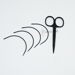 Hair Extension Weft Installation Set Curved Needles with Precision <b>Thread</b> Cutting Scissors for Weaving <b>Tools</b> - Product Image 1