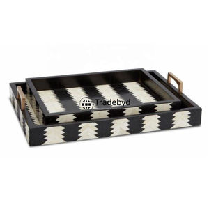 Bandeja de Servicio Moderna Premium con Diseño de Cuerno, Elegante Adorno Móvil para Mesa de Centro de Tradebyd - Product Image 2