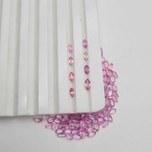 Lote de piedras preciosas sueltas de zafiro rosa natural, corte marquesa facetado, de 1-6 mm, para la elaboración de joyería artesanal. - Product Image 2