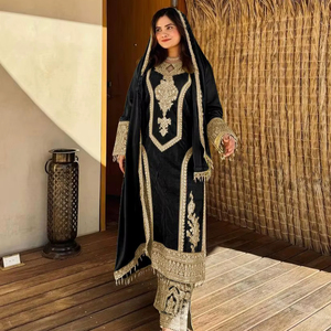 Salwar Kameez Traditionnel Pakistanais pour Femmes, Costumes Fantaisie, Tenues de Mariage Élégantes, Séchage Rapide, Toutes Saisons, Exportations en Gros - Product Image 1