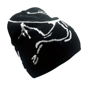 Gorro de Jacquard con letras personalizadas, gorro de punto de invierno, gorro de moda bordado con logotipo personalizado cálido para hombres y mujeres - Product Image 3