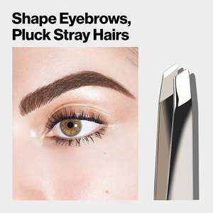 Pince à épiler pour sourcils en acier inoxydable poli miroir, pointe inclinée alignée, pour salon de beauté - Product Image 6