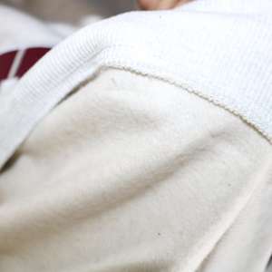 Sweat-shirt à col montant gris cendré UMASS, 100% coton, broderie appliquée marron, col large, URBAN PRODUCTIONS - Product Image 6