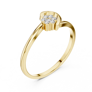 Anillo solitario minimalista de oro amarillo macizo de 14k con diamante redondo de talla brillante para mujer, ideal para compromiso, aniversario o regalo de boda. - Product Image 1