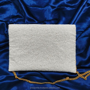 Bolso de mano con cuentas hecho a mano con bordado Floral de mariposa, bolso de fiesta de boda de lujo, bolso de noche personalizado de diseñador - Product Image 3