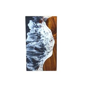 Urna de madera grabada a medida con resina morada Océano - Urna conmemorativa hecha a mano - Product Image 1