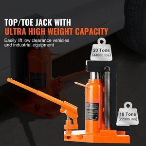Martinetto Idraulico da 10 Tonnellate, Capacità di Sollevamento Superiore di 20 Tonnellate, Altezza di Sollevamento 1.2-7.5 Pollici per Uso Automobilistico - Product Image 2